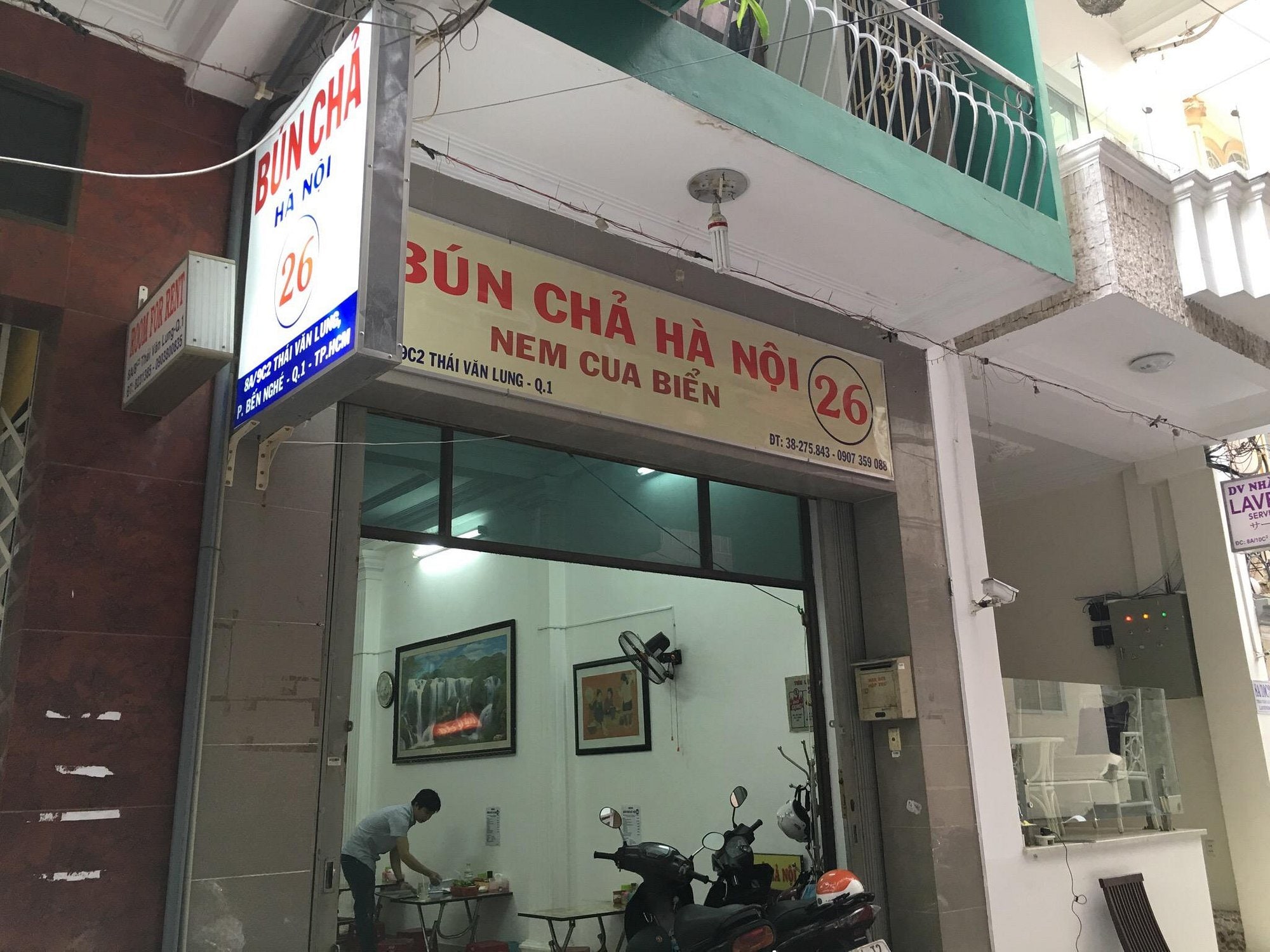 Bun Cha Ha Noi 26 is modestly tucked away in a small alley on Thai Van Lung Street